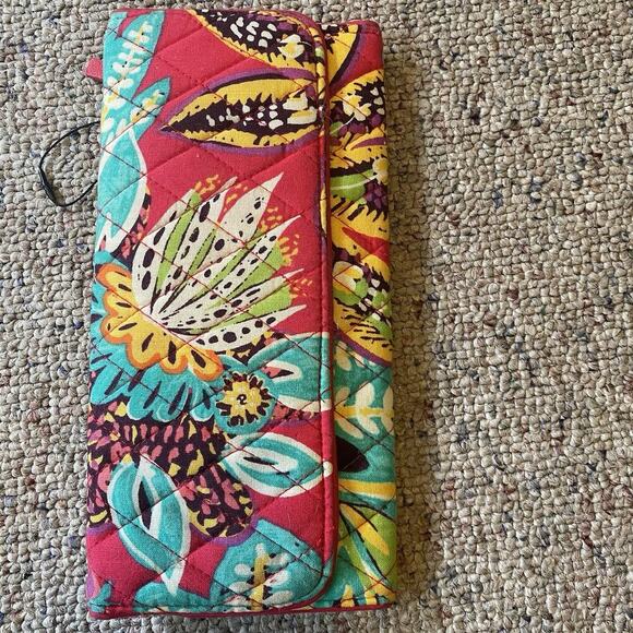 Vera Bradley Floral Tropical Wallet Cards Holder Zipper Magnetic Close 9"x4” - Picture 3 of 6
